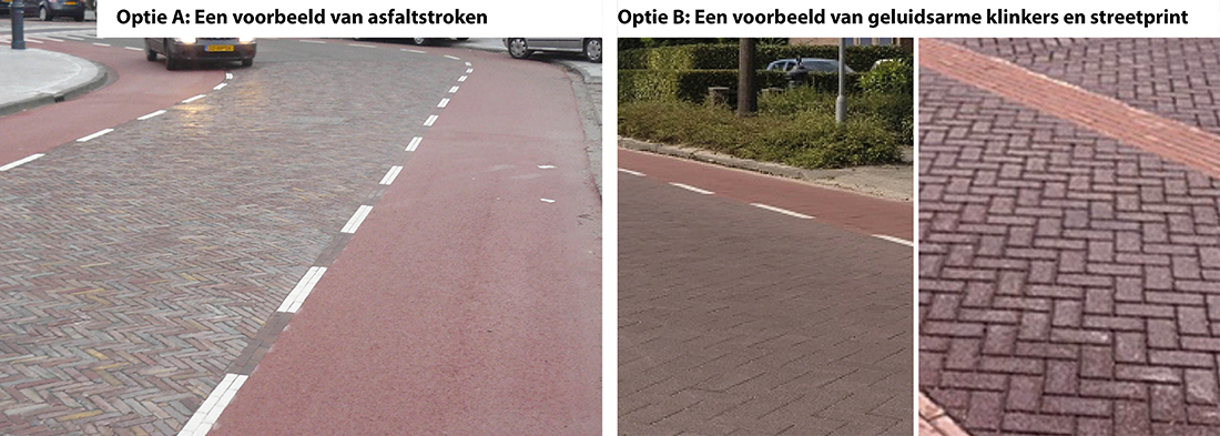 Op de afbeelding is een voorbeeld te zien van optie A en B.